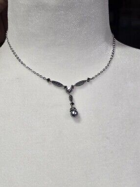 Judith Jack Sterling, Pearl And Marcasite  Necklace